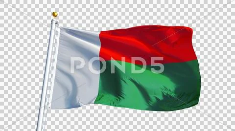 Madagascar flag, close up, isolated with alpha channel Stock Photos