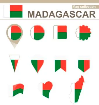 Madagascar Flag Collection Stock Illustration
