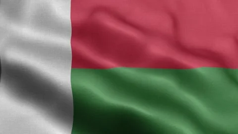 Madagascar flag Front Stock Footage 318666746
