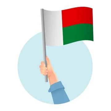 Madagascar flag in hand icon Illustrazione stock