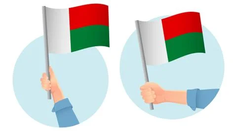 Madagascar flag in hand icon イラスト素材