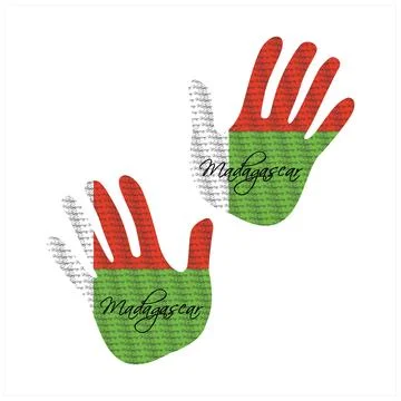 Madagascar flag hand vector 스톡 일러스트