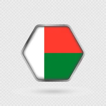Madagascar flag in a hexagon frame. Stock Illustration