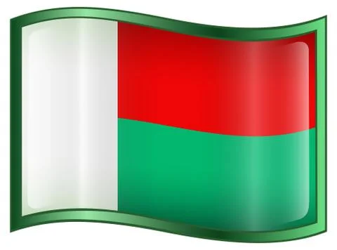 Madagascar flag icon. Stock Illustration