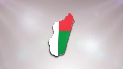 Madagascar Flag on Map Stock Footage 277946692