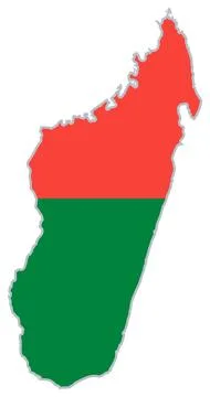 Madagascar flag map Stock Illustration