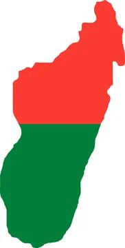 Madagascar Flag in Map, Madagascar Map with Flag, Country Map, Madagascar M.. Stock Illustration