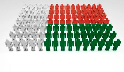 Madagascar flag parade Illustrazione stock