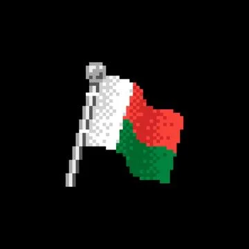 Madagascar Flag in Pixel Art Stock Illustration