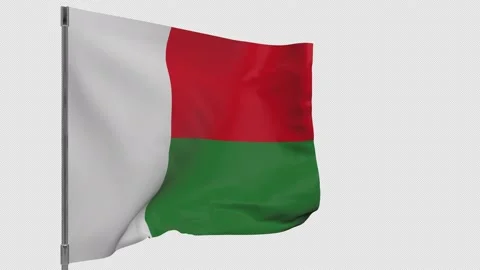 Madagascar flag on pole Stock Footage 148456399