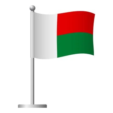 Madagascar flag on pole icon Stock Illustration