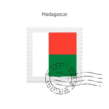 Madagascar Flag Postage Stamp. Stock-Illustration