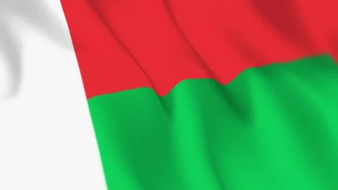 Madagascar Flag Seamless Loop 4k 60fps on Sky Background Stock Footage 340345076