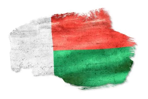 Madagascar flag texture brush stroke on white background Stock Illustration