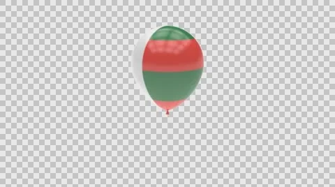 Madagascar flag textured balloon rotating Alpha Vídeos de archivo 61413756
