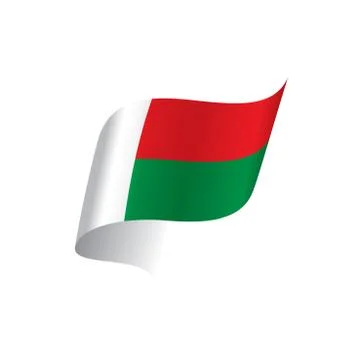 Madagascar flag, vector illustration Stock Illustration