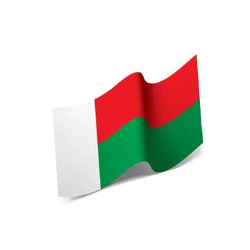 Madagascar flag, vector illustration Stock Illustration