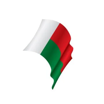 Madagascar flag, vector illustration Stock Illustration