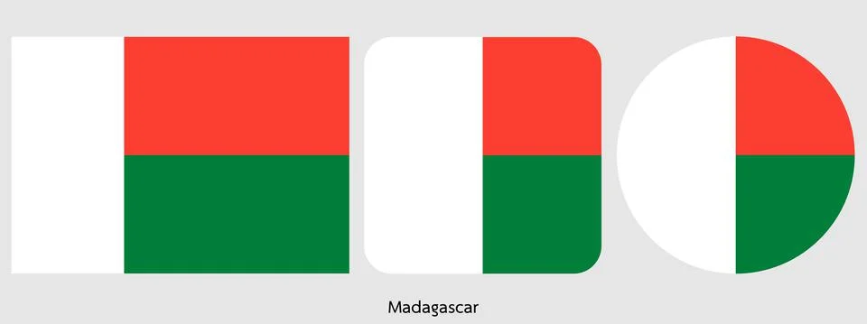 Madagascar flag, vector illustration Stock Illustration