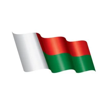 Madagascar flag, vector illustration on a white background Stock Illustration