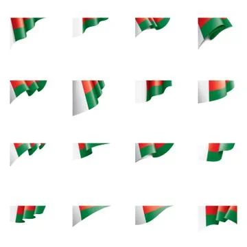 Madagascar flag, vector illustration on a white background Stock Illustration