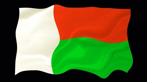 Madagascar flag wave motion black background 動画素材 201999080