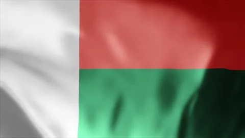 Madagascar flag is waving 3D seamless loop animation footage 4k. Stock-Footage 256528294