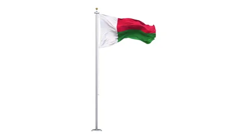 Madagascar flag waving looping with transparent background. Video stock 320996393