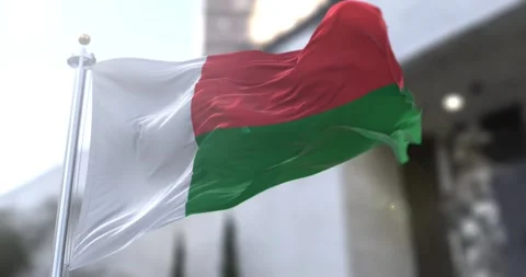 Madagascar-flag-waving-seamless-loop-4k-60fps Stock Footage 331707218