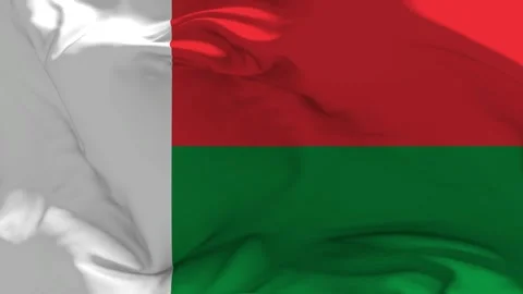 Madagascar Flag Waving in Slow Motion Loop Animation Stock Footage 340910780