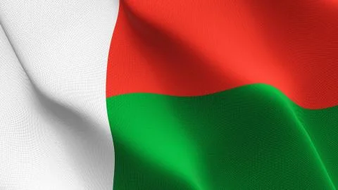 Madagascar flag waving on wind. Stock Illustration