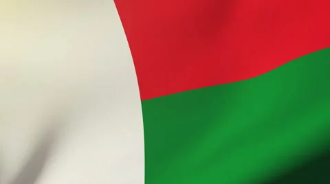 Madagascar flag waving in the wind. Looping sun rises style.  Animation loop Stock-Footage 48907110