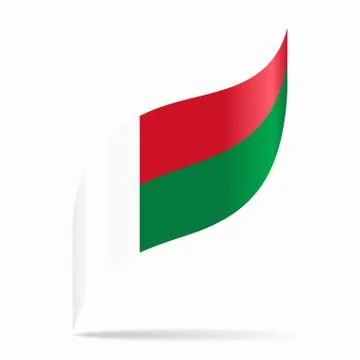 Madagascar flag wavy abstract background. Vector illustration. Stock Illustration