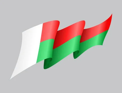 Madagascar flag wavy abstract background. Vector illustration. Stock Illustration
