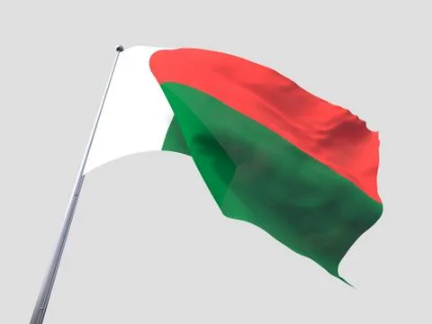 Madagascar flying flag isolate on white background. Stock Illustration