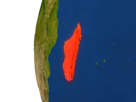 Madagascar on globe Stock Illustration