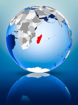 Madagascar on globe Illustrazione stock