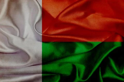 Madagascar grunge waving flag Stock Illustration