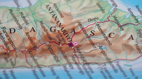Madagascar highlighted on a world map 4K Stock Footage 300661559