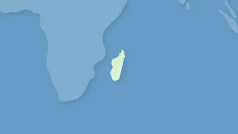 Madagascar Highlighted on World Map, Island Country Location in Indian Ocean Stock Footage 340557472
