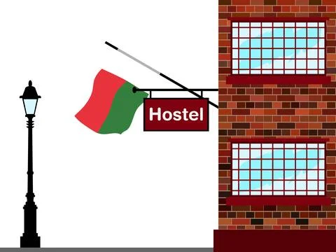 Madagascar Hostels Vector Illustration Stock Illustration