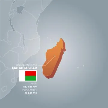 Madagascar information map. Stock Illustration