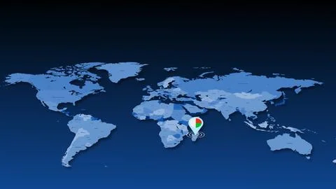 Madagascar location tracking on earth map Stock Illustration