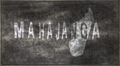 Madagascar Mahajanga Typography Map Stock Illustration