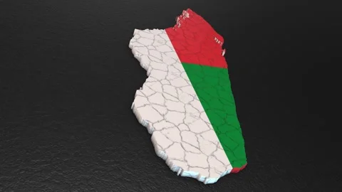 Madagascar map 3d. 3d map of Madagascar. Stock Footage 274012254