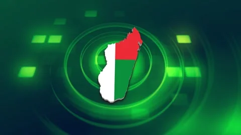Madagascar Map and Flag Background Stock-Footage 344028983