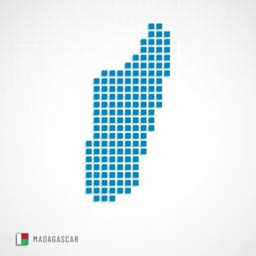 Madagascar map and flag icon Stock Illustration