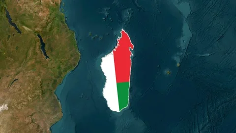 Madagascar Map With Flag, geography of Madagascar Vídeo Stock 309458304