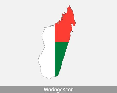 Madagascar Map Flag Stock Illustration