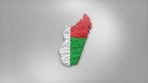 Madagascar Map with Flag Intro Background Stock Footage 315164485